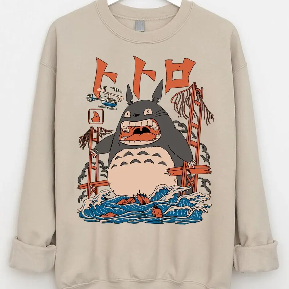 Anime Totoro Sweatshirt Hoodie, Ghibli Studio Sweatshirt, Ghibli Totoro Shirt, My Neighbor Totoro Shirt, Retro Mushroom Sweatshirt, Ghibli Studio Shirt, Hayao Miyazaki, Trendy Ghibli Sweater, Totoro Sweater, Anime Sweatshirt