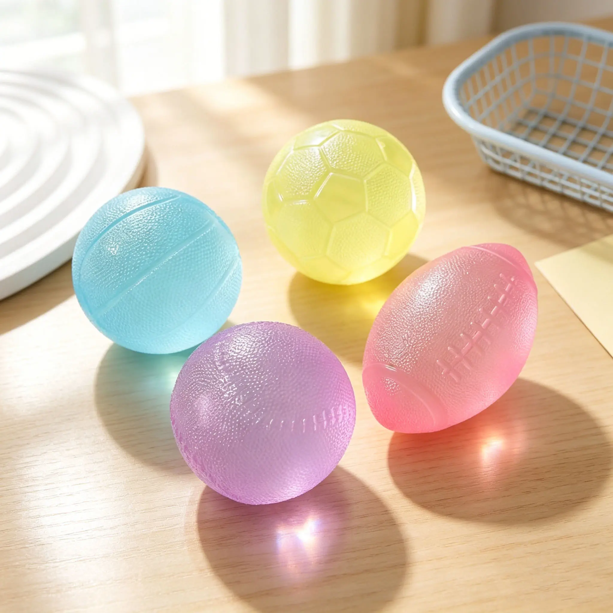 Sport Balls Squishy Squeeze Toys, Football Basketball Soccer Shaped Stress Relief Balls for Anxiety Relief