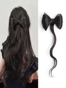 15-Inch Curly Ponytail Hair Extension Clip, Butterfly Comb Synthetic Hair Piece, Half Updo for Women, Deep