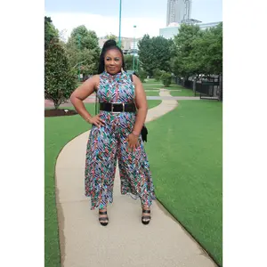 Sleeveless Collared Jumpsuit.