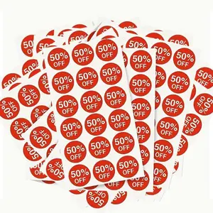 Discount Price Label Sticker, 100pcs/set 50% Discount Price Label Sticker, Retail Store Discount Label Sticker, Office Stationery & Supplies