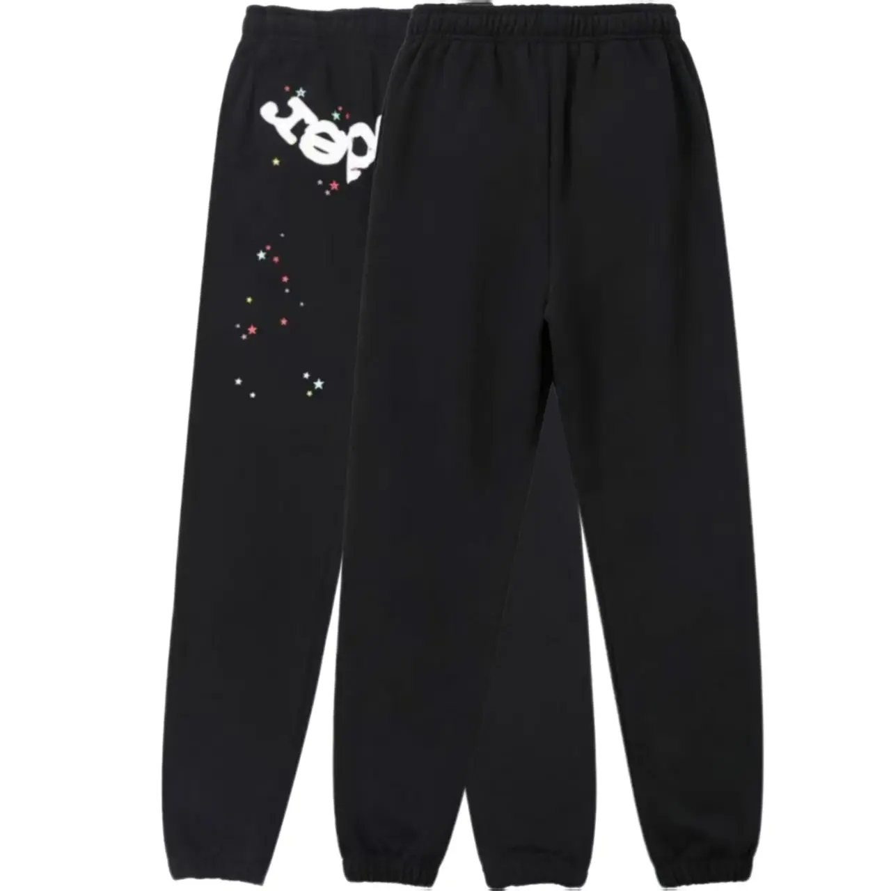 Y2k Men's sweatpants, Spider Web Pattern, Letter Print, Colorful Stars, Street Punk Style, Casual Fitted, Fall & Winter, Graphic casual pants