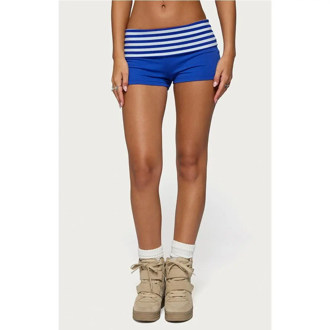 Edikted Women's Shantal Stripey Foldover Shorts