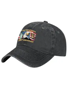 Vintage Washed USA 250th Anniversary Eagle Graphic Baseball Cap Patriotic Dad Hat for Men Women Unisex Fit Comfortable Stylish