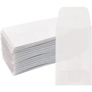 60 count White Translucent Paper Envelope Bag Mini Butter Paper Pouches Clear Glassine  Small Bag for  Ring Tag Photo Necklace Stud Earrings Accessories (3x5cm/1.18x1.96inch)