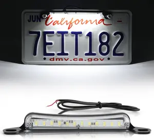 Ultra Bright LED License Plate Light Assembly, 6000K Xenon White, Waterproof Tag Light for Trailer, UTV, ATV, Truck, RV & Boat
