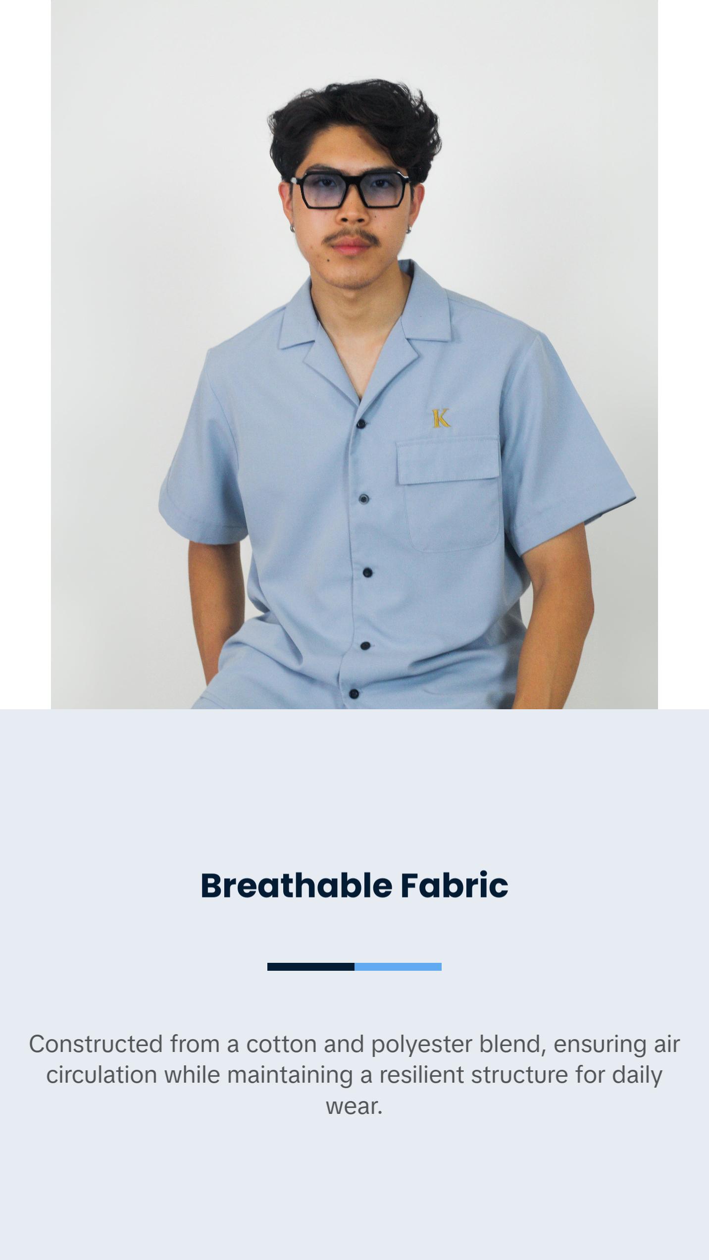 Sky Blue 2-piece Men's Outfit Set