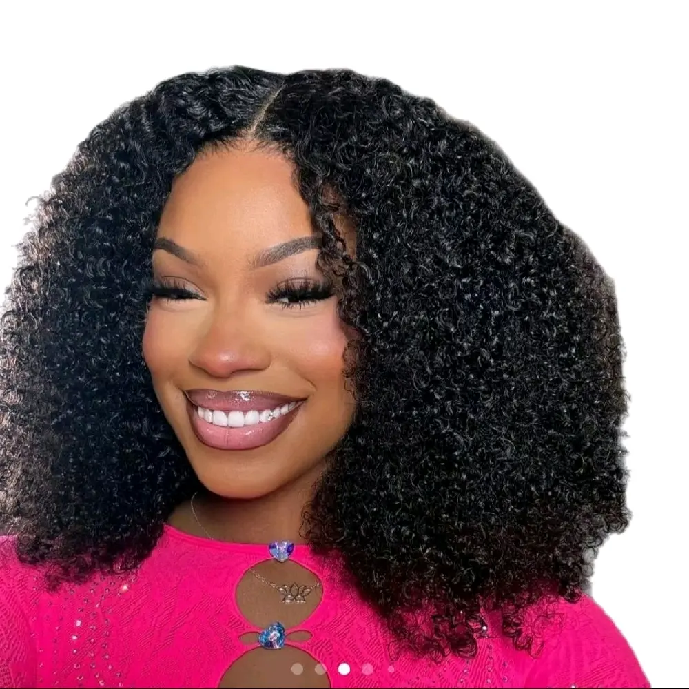 Melly's Short Curly Wigs 6x6 Pre-Cut Hair with 200% Density Glueless Wig, Soft Full Curl, Adjustable Elastic Band