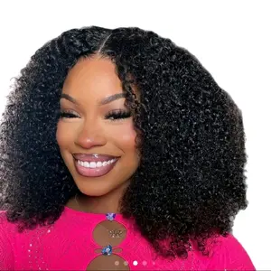Melly's Short Curly Wigs 6x6 Pre-Cut Hair with 200% Density Glueless Wig, Soft Full Curl, Adjustable Elastic Band