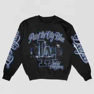 Vintage Los Angeles City Streetwear Sweater, World Champions Energy, Paint the City Blue, Sport Fashion, Gifts for Fans, Trending Us Streetwear, Viral on Tiktok Pullover