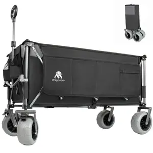 52-inch Extended Heavy-Duty Foldable Utility Wagon, 560lbs, Patented Ultra-Stable Frame, 1:6 Space-Saving Fold, Portable and Collapsible for Beach, Sports, and Garden Use