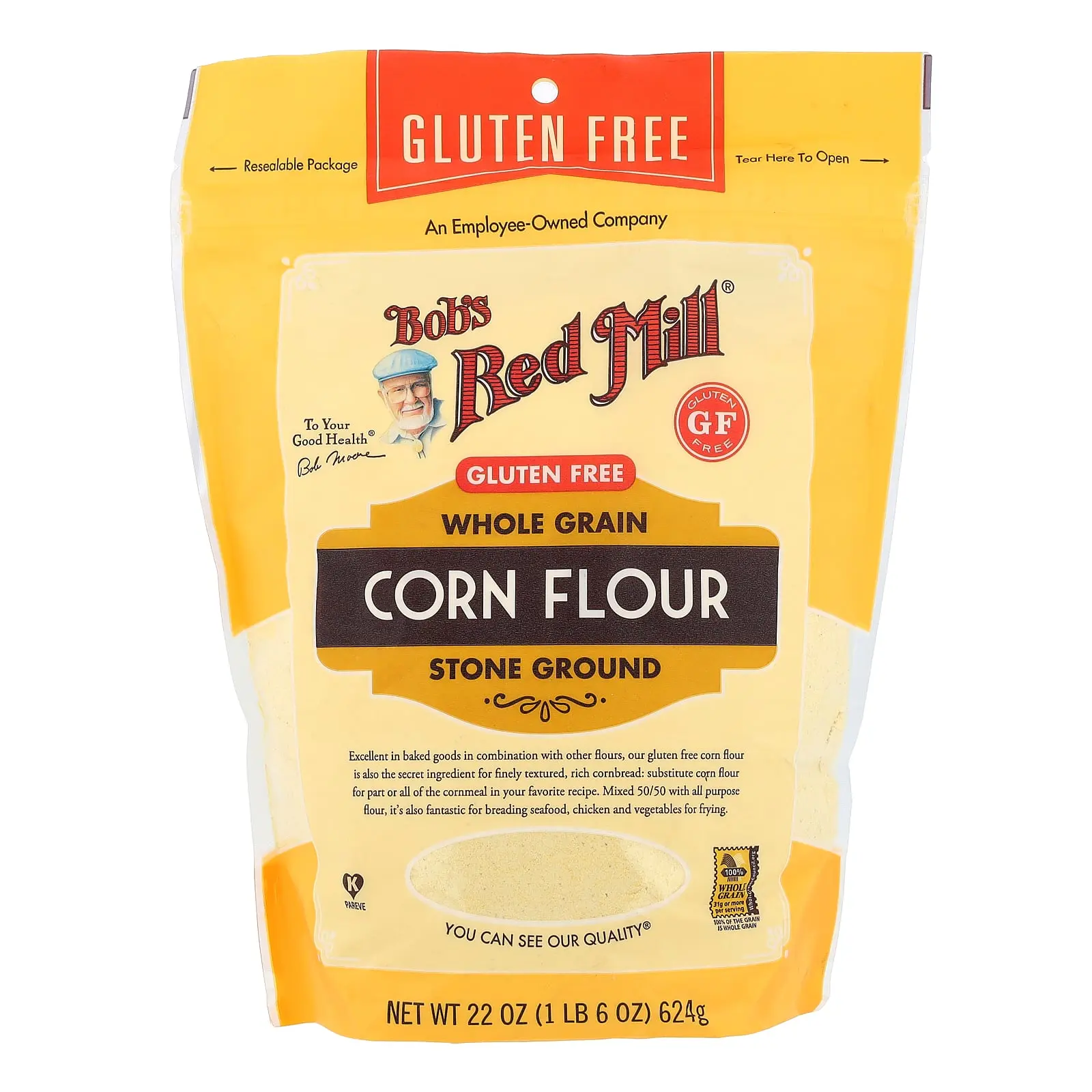 Bob's Red Mill Gluten Free Corn Flour, Whole Grain, 1 lb 6 oz (624 g) Bob's Red Mill Gluten Free Corn Flour, Whole Grain, 1 lb 6 oz (624 g)