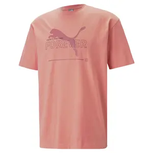 PUMA Mens Essentials Better Relaxed Graphic Crew Neck Short Sleeve Casual Tops Casual - Pink