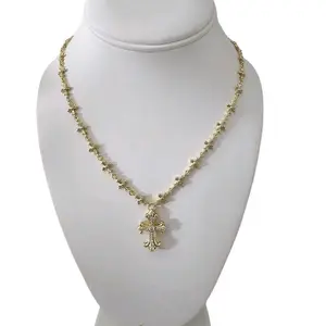 valdiviajewery  #1763 14k Gold Plated Cross Necklace High Quality