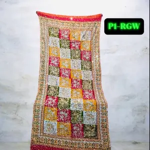 Traditional Multi-Color Embroidered Dupatta with Sequin & Mirror Detailing