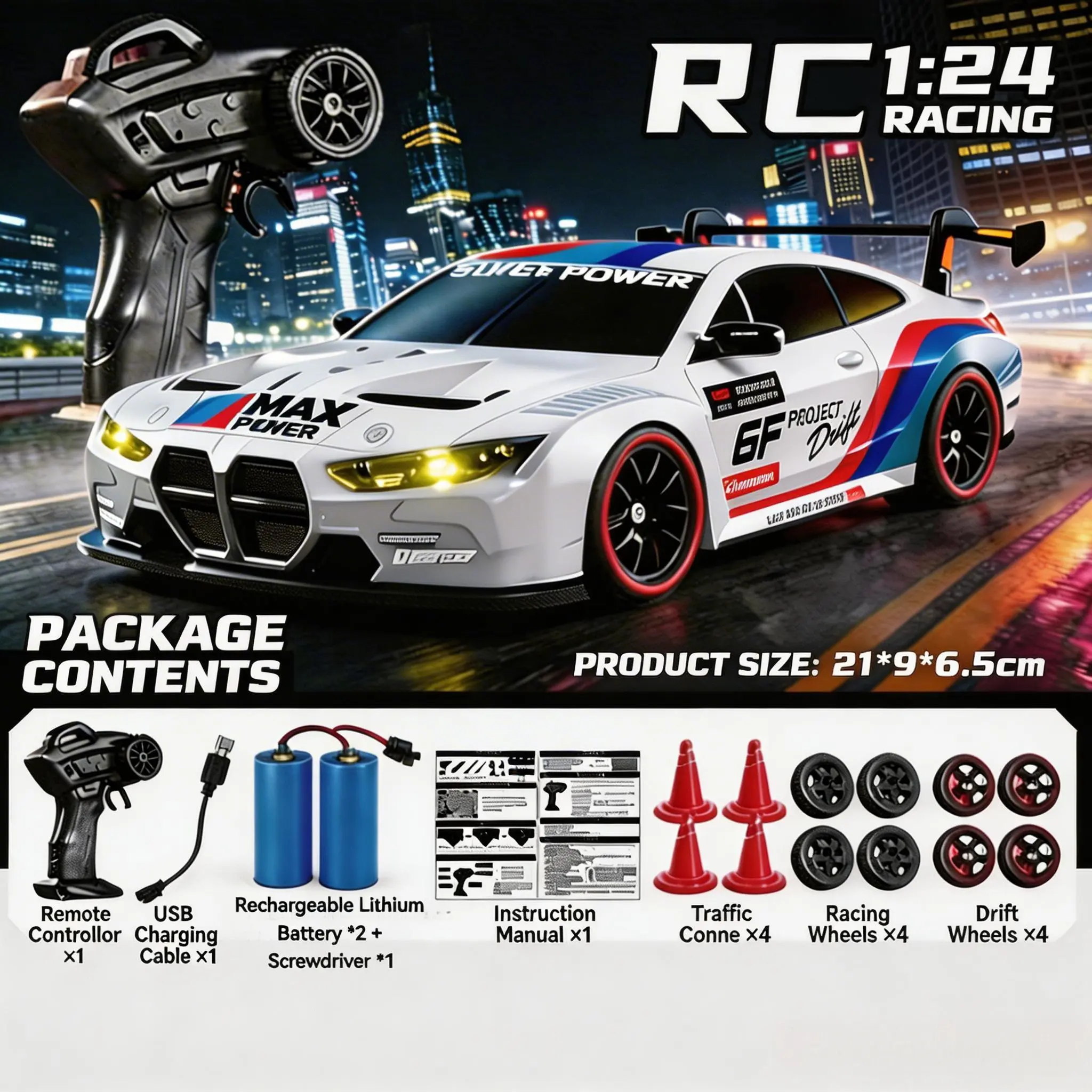 Professional 4WD RC Drift Car, High-Speed Electric Remote Control Toy, Boy Gifts for Birthday, Outdoor Racing & Indoor Play Collection, Rc Controlled, Rc Model Car