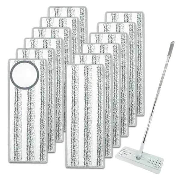 12 Pack Microfiber Mop Pads Compatible with JOYMOOP, Libman & Oshang Flat Mops and Most 13" x 5" Floor Mops