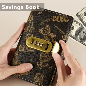 2026 New Password-Lock Savings Book 100-Day Challenge Journal for Cash Storage Cultivate Consistent Saving Habit Secure Password Lock Design