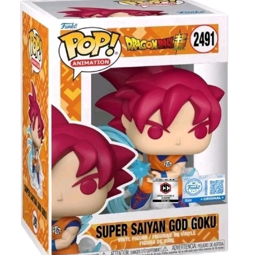 Funko Dragon Ball Super Super Saiyan God Goku #2491 Pre-release Sticker Exclusive