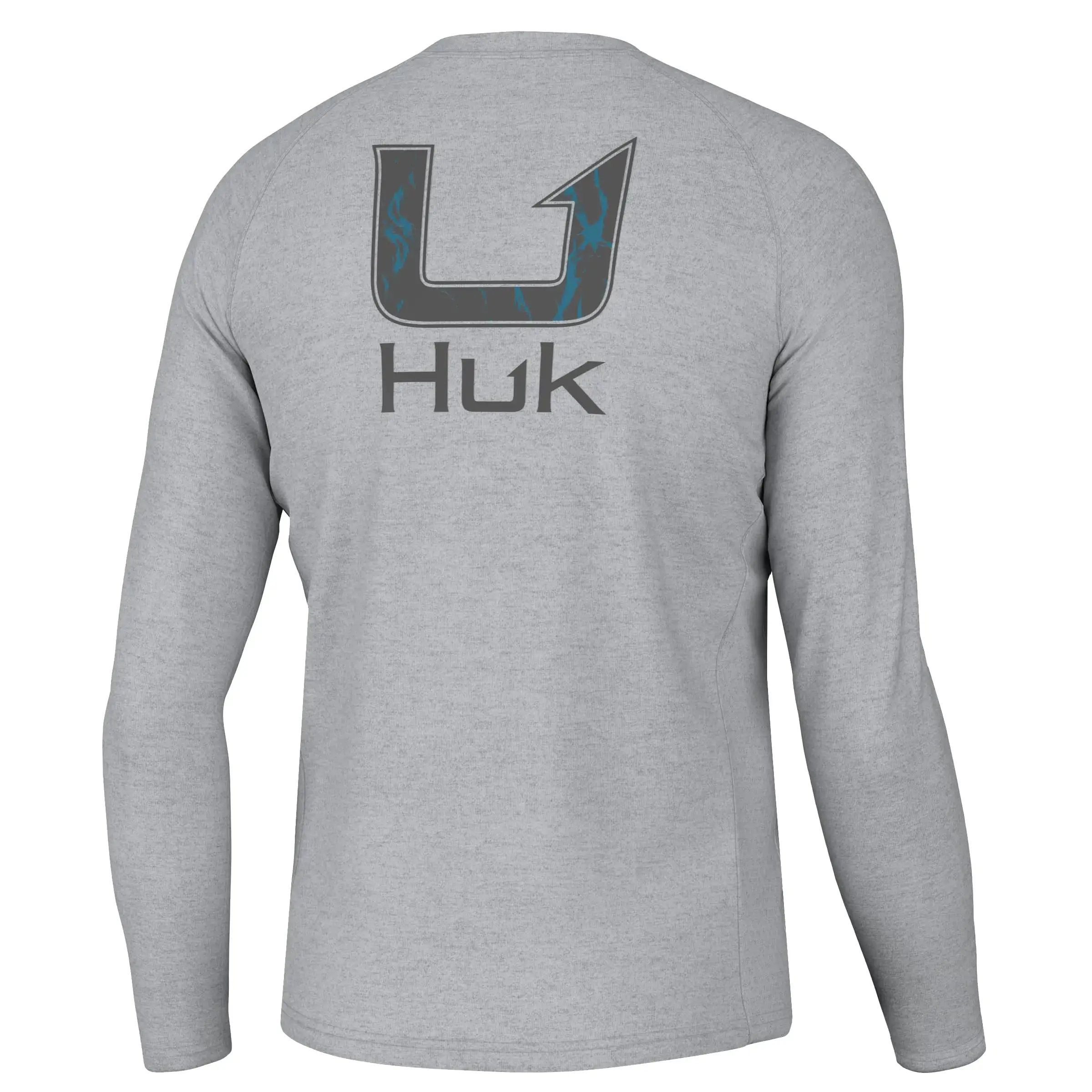 HUK Mens Standard Pursuit Graphic Long Sleeve Sun Protect Fishing Shirt Kelp Wash-Harbor Mist XX-Large