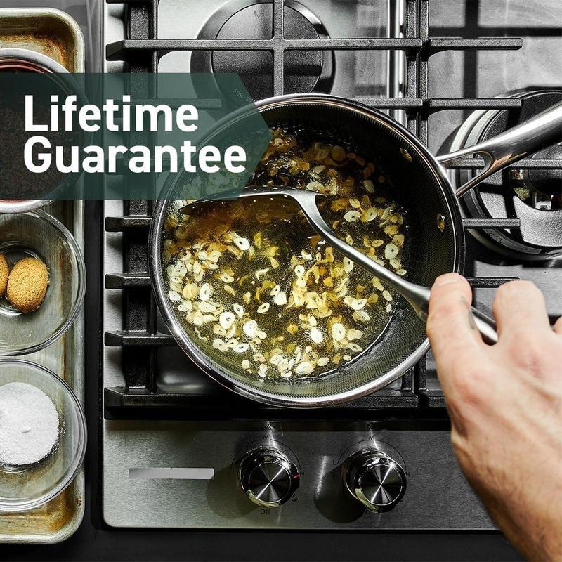 HexClad Hybrid Nonstick 6-Piece Pot Set with 2 Silicone Trivets, 2, 3, and 8-Quart Pots with Tempered Glass Lids, Stay-Cool Handles, Dishwasher-Friendly, Induction Ready, Compatible with All Cooktops