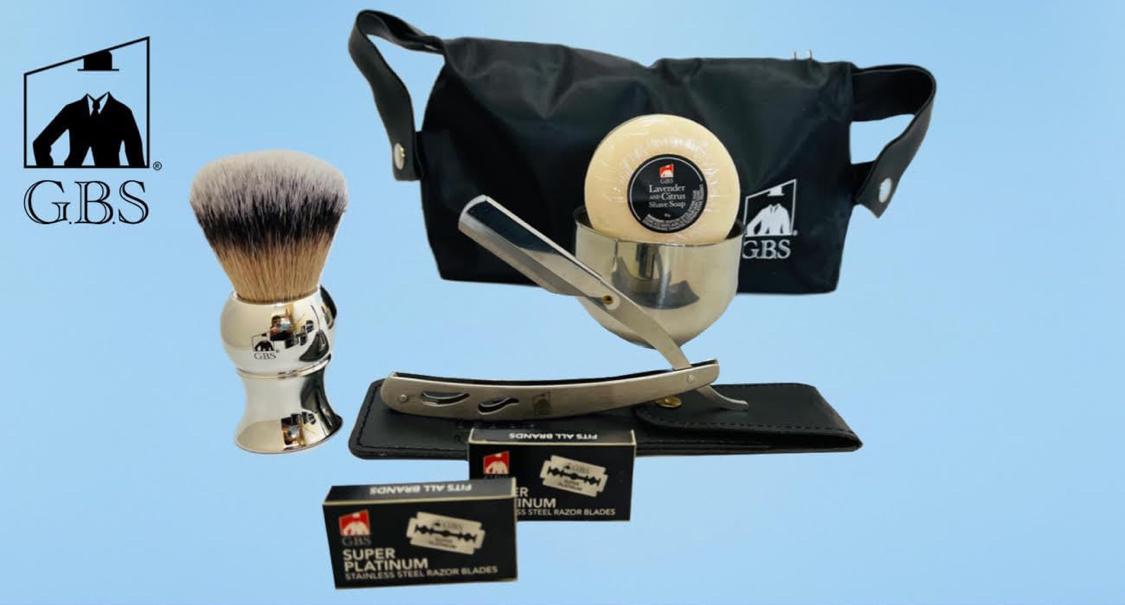 G.B.S Shavette Straight Razor Shaving Kit Wet Shave Grooming Set for Men beard Shaving Detailing Barber Razor, Shaving Brush Travel Toiletry Bag, Shave Soap, Bowl, Double Edge Razor Blades Gift set oil G.B.S Shavette Straight Razor Shaving Kit Wet Shave Grooming Set for Men beard Shaving Detailing Barber Razor, Shaving Brush Travel Toiletry Bag, Shave Soap, Bowl, Double Edge Razor Blades Gift set oil