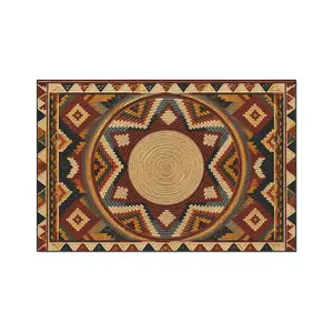 Southwestern Geometric Star Mat floor mat | Aztec pattern doormat, rustic entry rug