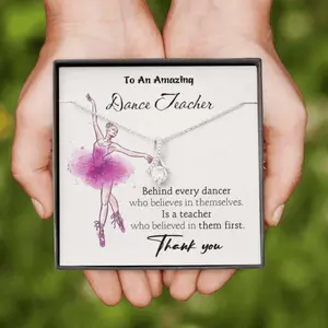 Teacher Necklace, Dance Teacher Necklace, Dance Teacher Appreciation, Dance Coach, Ballet Teacher, Beautiful Necklace Gifts for Mom - Perfect Mother's Day Jewelry, Thoughtful & Meaningful Gift for Mother