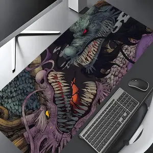 Dark Fantasy Dragon Battle Mouse Pad, Gaming Desk Accessory, Extra Large Size Desk Protector with Beautiful Design, Rubber Non-Slip Edges, Multiple Sizes for Laptops and Desktops, Great Gift for Boys, Girls, and Kids