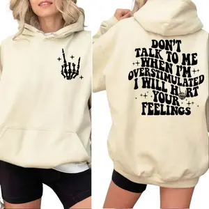 Don’t Talk To Me When I’m Overstimulated Hoodie, Funny Introvert Mood Sweatshirt, Sarcastic Humor Shirt For Women, Mental Health Awareness Hoodie, Unisex Sweater Pullover Tee