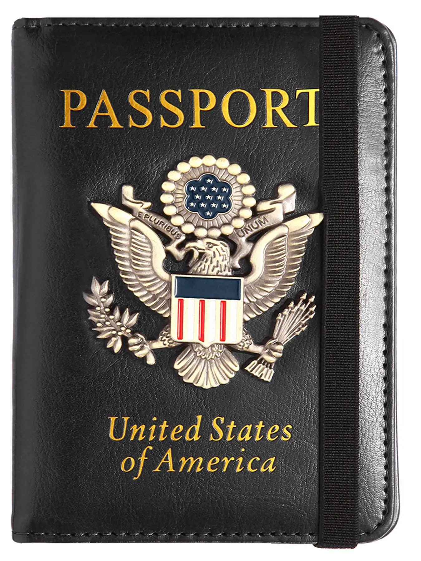 Unisex Summer Bifold Rfid Wallet for Passport Cover Case with Card Slots, American Flag & Letters Design Passport Case, Vintage Card Covers for Debit
