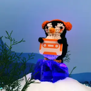 Custom Playlist Penguin Plush | Tap-to-Play Music Gift with NFC Cassette