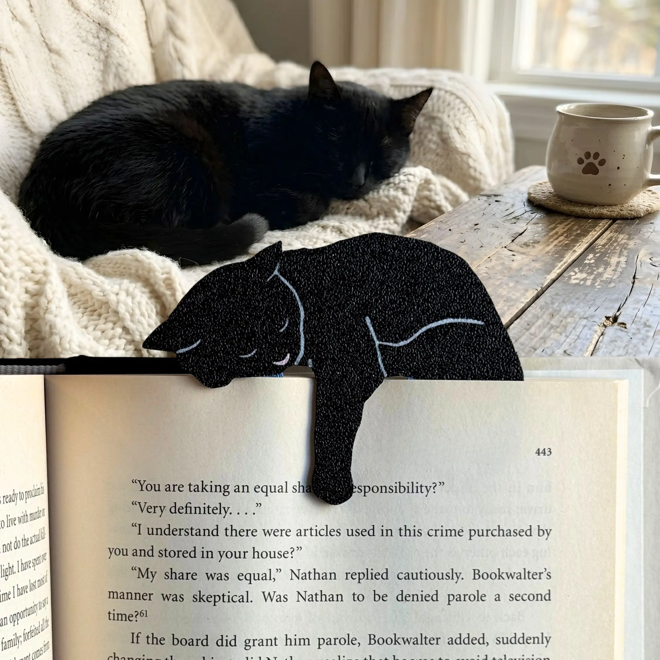 Black Cat Bookmark | Cat Reader Gift for Book Lovers