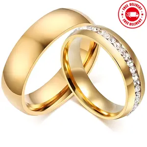 2pcs Simple & Fashionable Couple Wedding Rings for Men and Women, Jewelry, Size 6-11