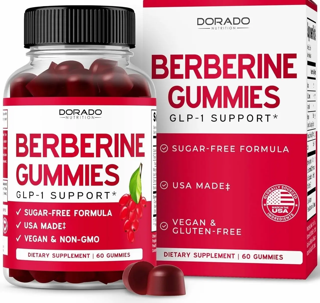 Berberine Gummies with Ceylon Cinnamon (1,200mg) Premium Sugar-Free Berberine Ceylon Cinnamon Supplement for Adults - Third-Party Tested, Non-GMO & Made in USA - 60 Count Chewable Gummies