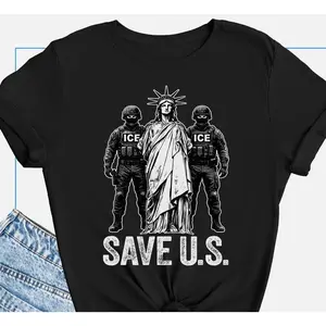 100% Cotton Anti ICE Protest T-Shirt, ICE Arresting Liberty Shirt, Immigration Rights Activist T Shirt, Abolish ICE Anti MAGA Tee, Liberal Protest Gift