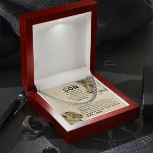 Jewelry Father Son Gift, Dad to Son Gift, Christmas Birthday Gift, To My Son Necklace from Dad, Son Card, Lion Card, Best Idea Gift for Son