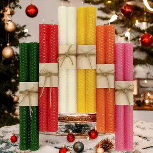 12-pack beeswax sticks, 2x20cm honeycomb pattern candles, natural honey fragrance, burns for 4 hours, suitable for Mother's Day, Easter, Christmas, dinners, parties, wedding decorations, holiday souvenirs, home decor, candle mold material, watermelon