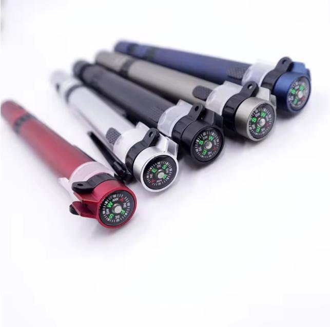 6 Essential Tools in 1 Pen,Multi Function Pen Compass Ballpoint Pen Flashlight Pen Mobile Phone Holder Compact Screwdriver Pen Travel, Retractable Pocket Tool Suitable for On-the-Go Repairs, DIY & Outdoor Emergencies - Compact & Portable(Black&Silver)