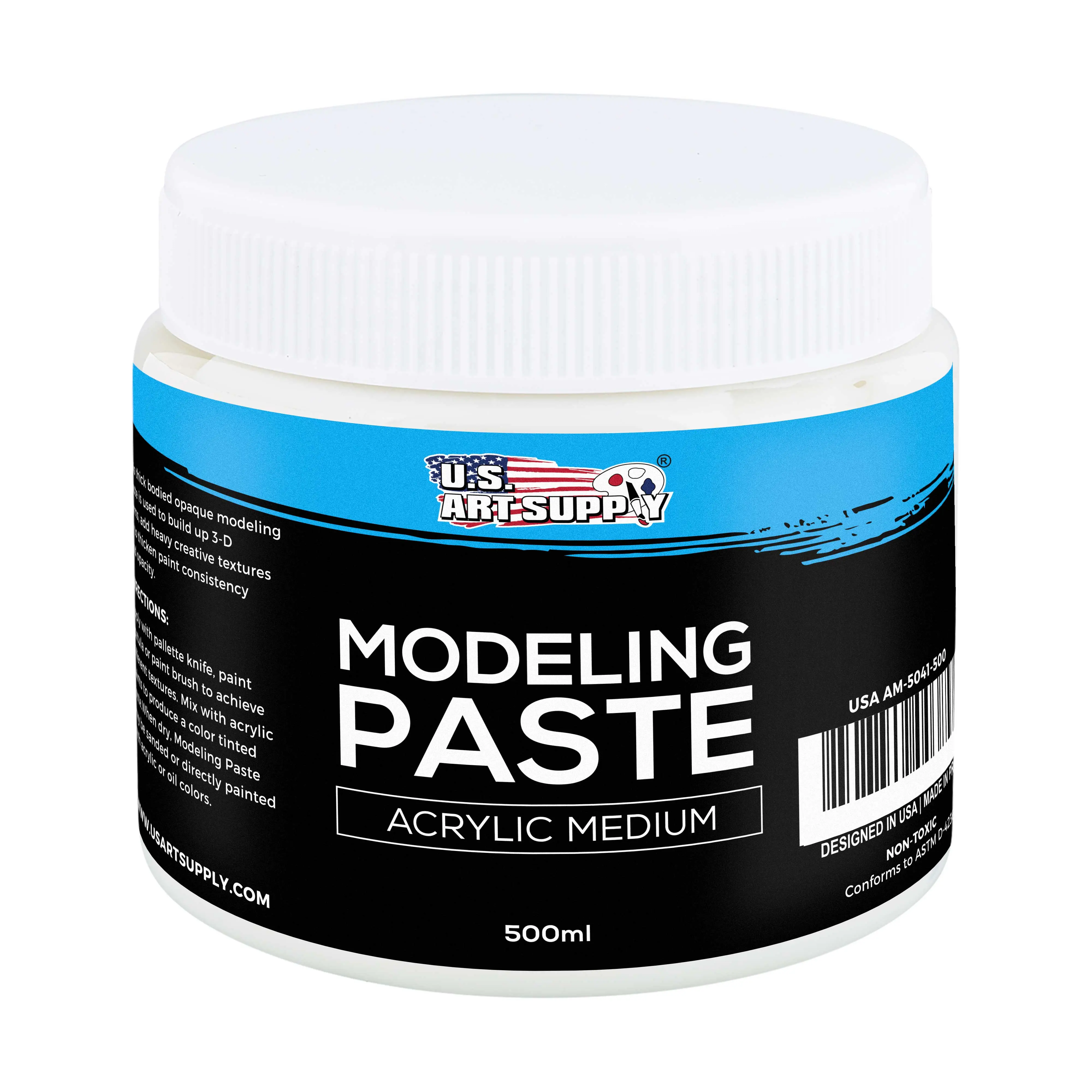 Acrylic Modeling Paste White - 16.9oz (500ml) Lightweight, Flexible, Mixable, Sandable, and Archival-Safe