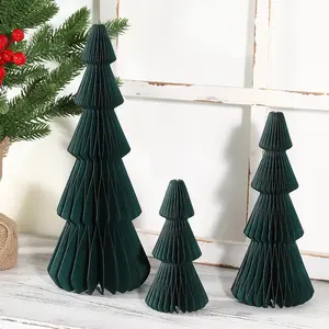 Christmas Decorations- 3PCS Honeycomb Christmas Tree DIY Table Centerpiece Set for Xmas Holiday