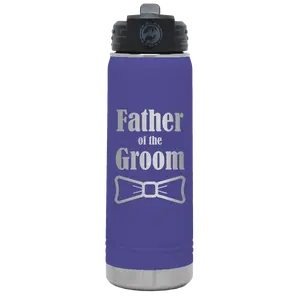 Father of the Groom 20 oz Water Bottle | Purple