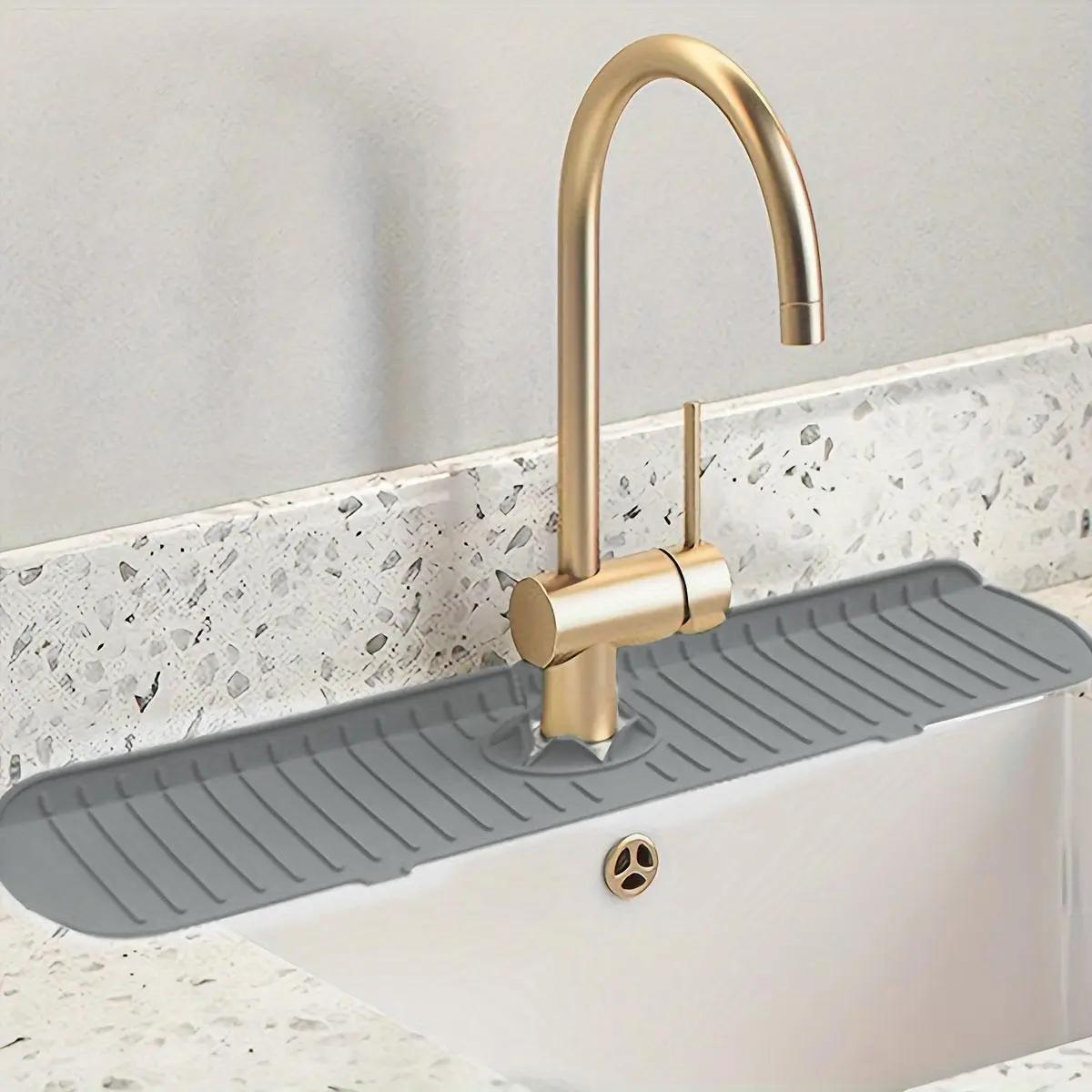 Silicone Dish Drying Mat, 1 Count Kitchen Gadgets Splash-proof Sink Mat, Faucet Water-splashing Guard, Kitchen Sink Mat, Non-slip Faucet Mat, Kitchen