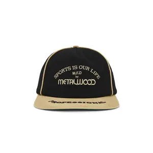 Metalwood Studio Professional Piping Snapback Hat in Black