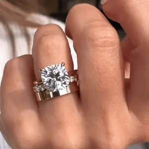 Solarii Cushion Cut 4.0ct White Stone 3PC Ring Set – 5A Cubic Zirconia CZ, 925 Sterling Silver, Perfect for Daily Wear for Women – Look at This, Refresh Your Look, Find Your Perfect Travel Suit