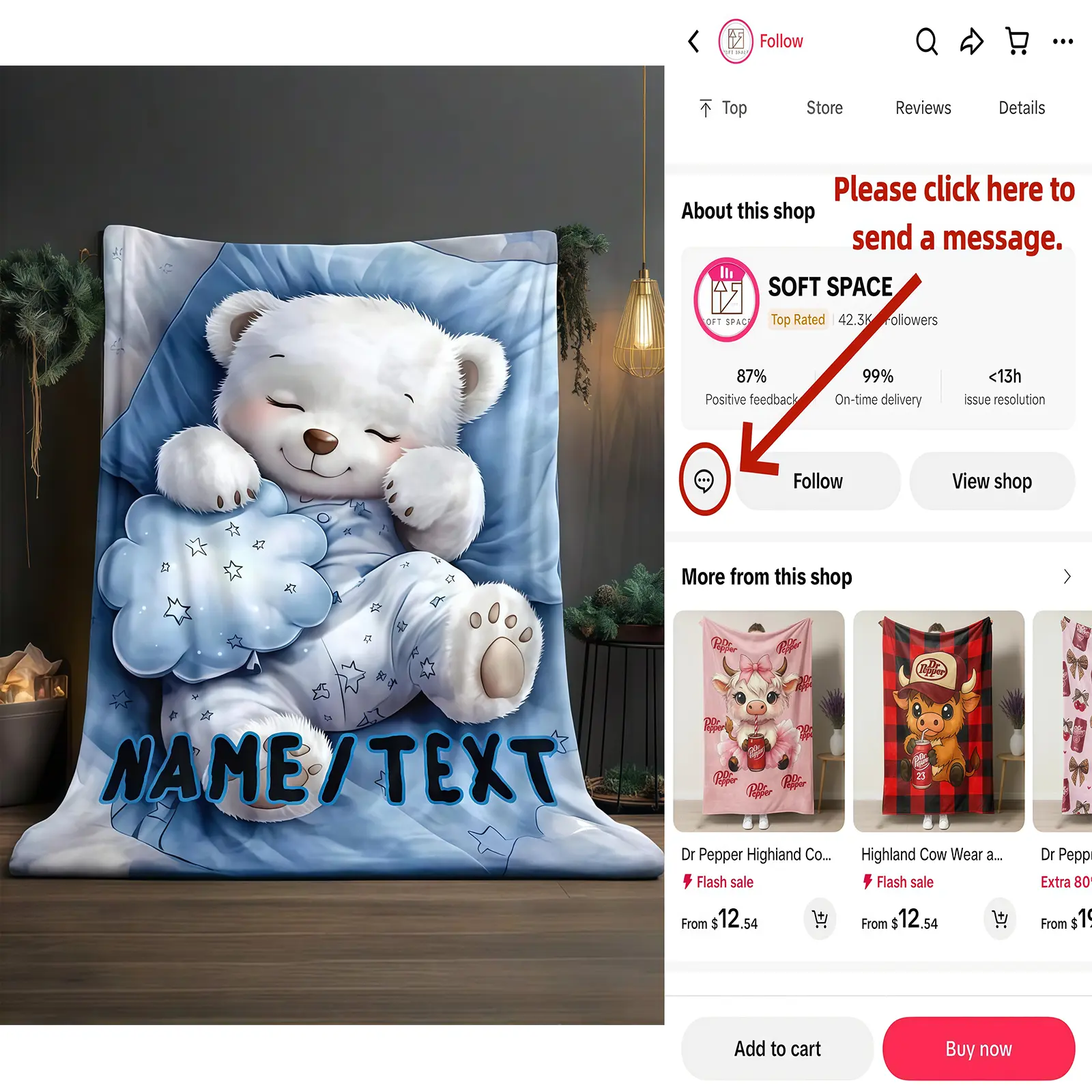Customized Polar Bear Fleece Blanket - Personalized, Soft Cozy Polyester Throw with Custom Name, Machine Washable for Sofa, Home Decor, Personalized Blanket, Machine Washable Blanket