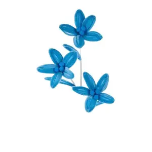 27" Chenille Flower Spray – Light Blue