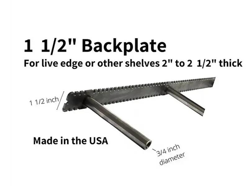 Sheppard Brackets Floating Shelf Mounting Bracket - Heavy Duty, 1 1/2 Inch Backplate, 60 lbs per Stud, 4", 6", 9", and 12" Rod Lengths