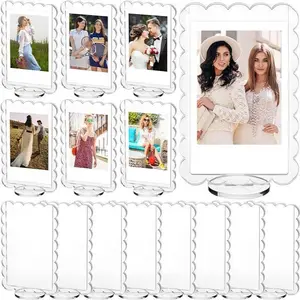 5 Pcs Acrylic Photo Frame with Base Acrylic Photo Display Mini Picture Frames Double Sided,DIY Decorative Acrylic Frame Picture Frame, Home Decor Accessory