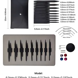 Aluminum Interchangeable Circular Knitting Needles Set, 9 Pairs of Sleeve-Size Needles, Includes Detachable Cables for Versatile Knitting